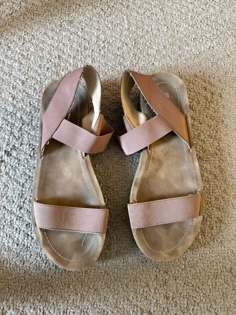 Steve Madden Tan Elastic Strap Sandals